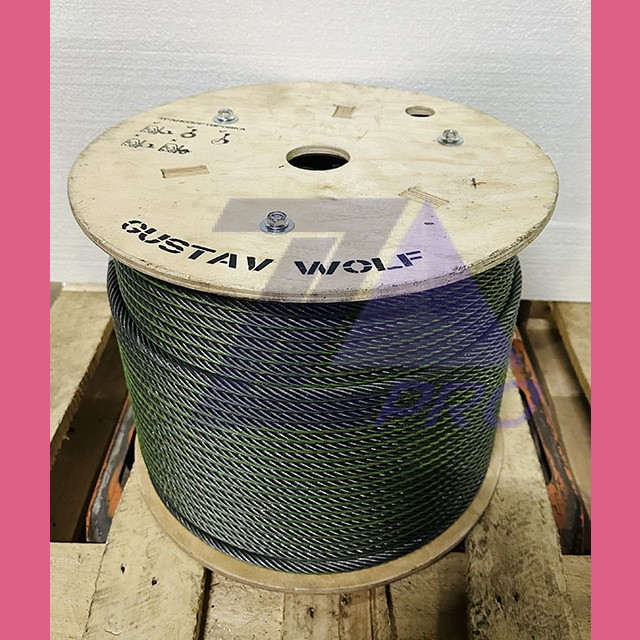 Канат стальной лифтовый 8,0мм PAWO F7 8x19W-IWRC 40,6кН Gustav Wolf