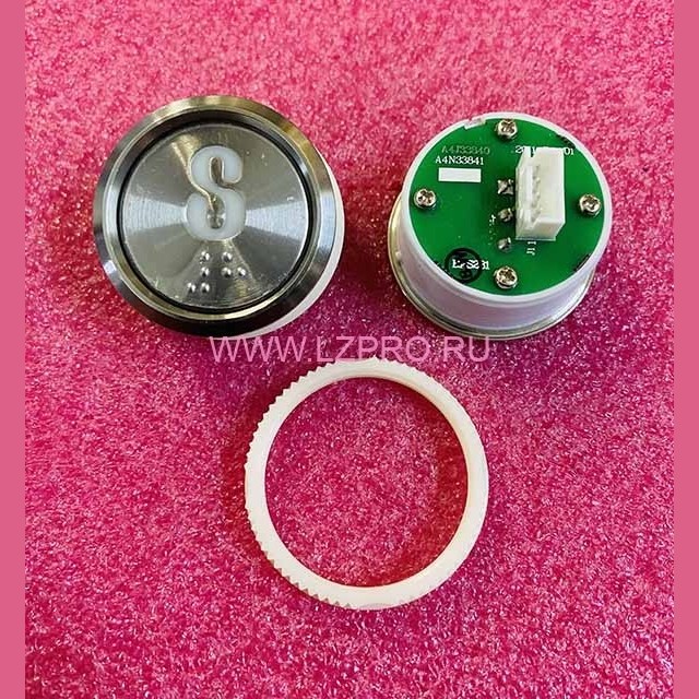 Кнопка "8" (с шрифтом Брайля, белая круговая подсветка, тип BAS231) A4N33841 Otis