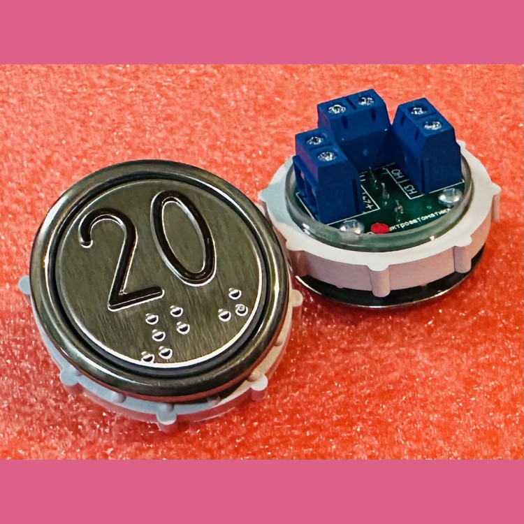 Кнопочный выключатель 20 рельеф код Брайля ВК-32-5Б (схема №1 MLB Vega)