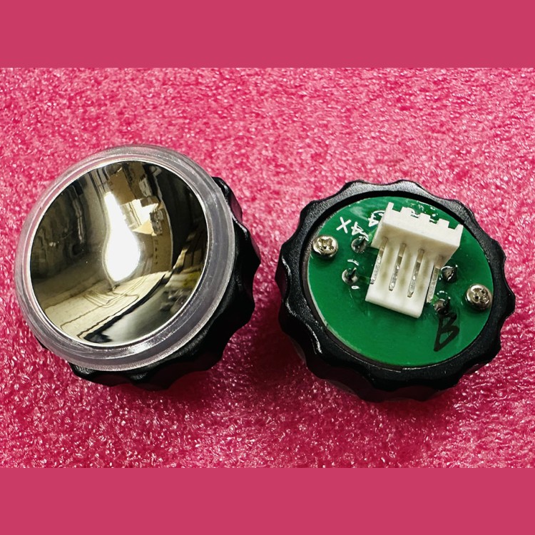 Кнопка BR27B (с круговой синей подсветкой, полированная, разъем AMP) XAA323CY5C XIZI Otis