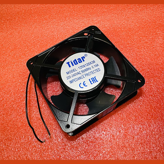 Вентилятор 0.14A 220-240VAC 120x120x38mm (метал. корпус) Tidar