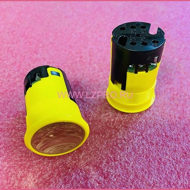 Кнопка (без подсветки, желтый ореол, толкатель полированное "золото") FAA25090J124