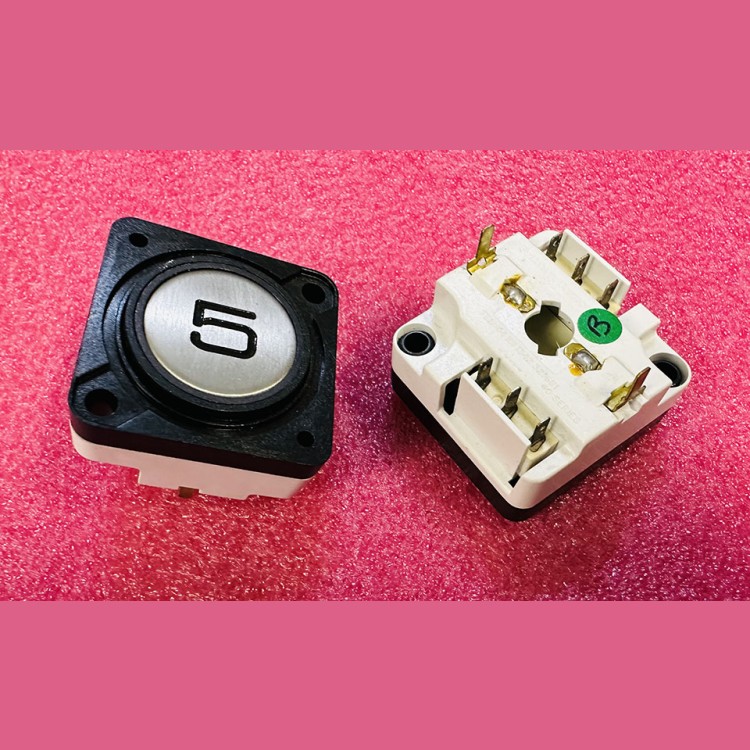 Кнопка вызова круглая  "5" синяя подсветка Thyssen