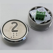 Модуль кнопочный красная подсветка "2" К1-02-К (аналог Achille Vega)