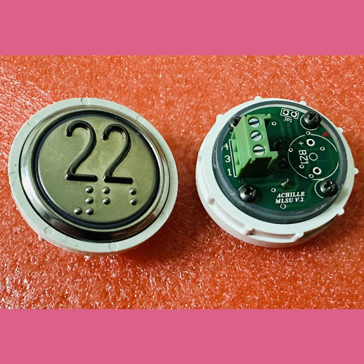 Кнопочный модуль 22 с кодом Брайля, синяя подсветка, MLSU, Achille light VEGA