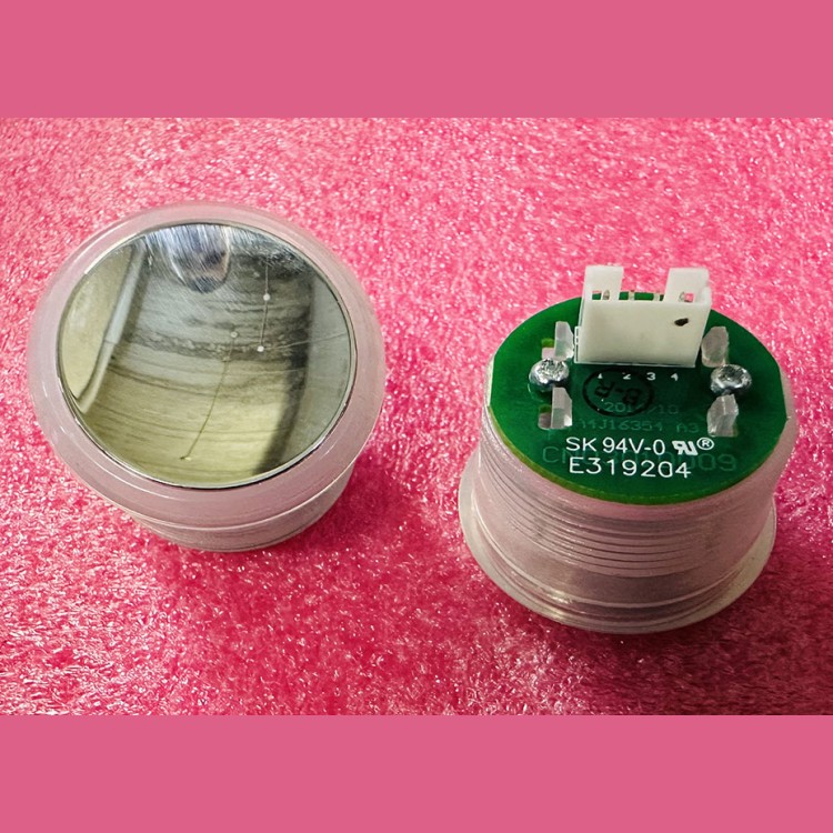 Кнопка вогнутая 24V, полированный толкатель, красная подсветка, d-27мм CN03010009 A4J16354 A3 E319204