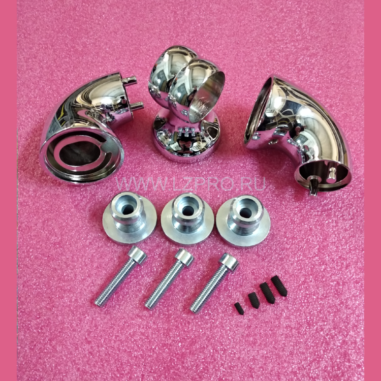 Комплект углового крепления поручня (три опоры, ONDA полированный хром) ZAA180Z2 Otis