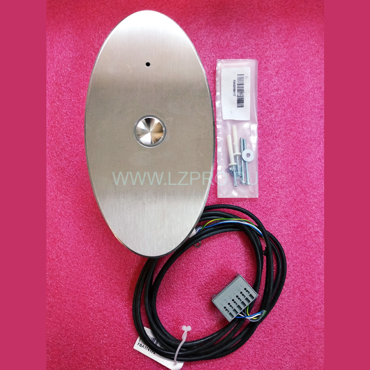 Вызывной аппарат в сборе (1 кнопка FAA25090AD313, подсветка синий ореол, плата HBB) FAA23500BF Otis