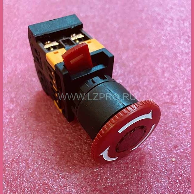 Кнопка управления ANE-22 "Грибок"d=22мм 1з+1р неон/240В с фиксацией красная IEK