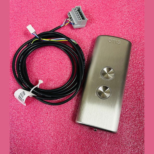 Вызывной пост двухкнопочный (шлифованная объемная панель, синяя индикация, с платой HBB) FAA23500AV Otis