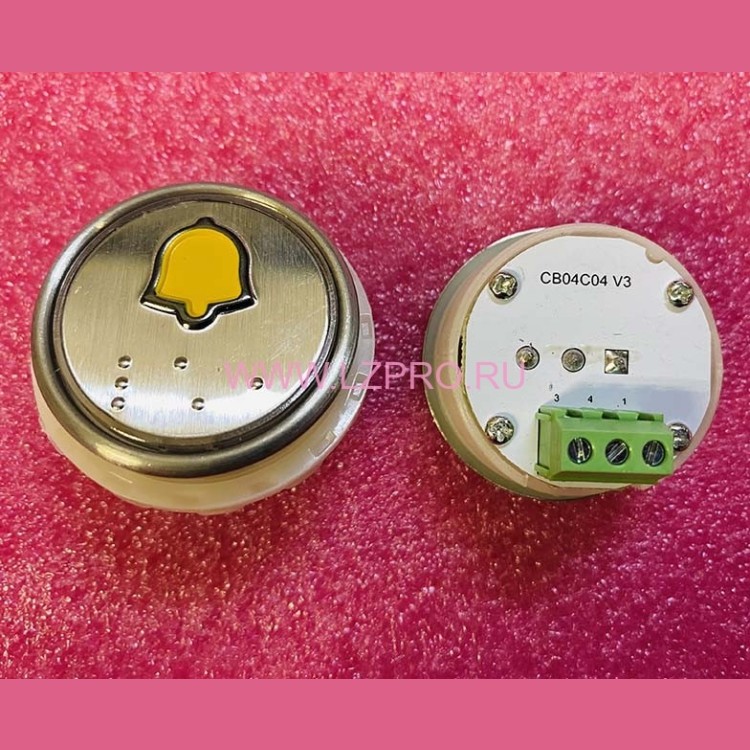 Кнопочный модуль с шрифтом Брайля колокольчик CB04C04 V3 ЩЛЗ КМЗ