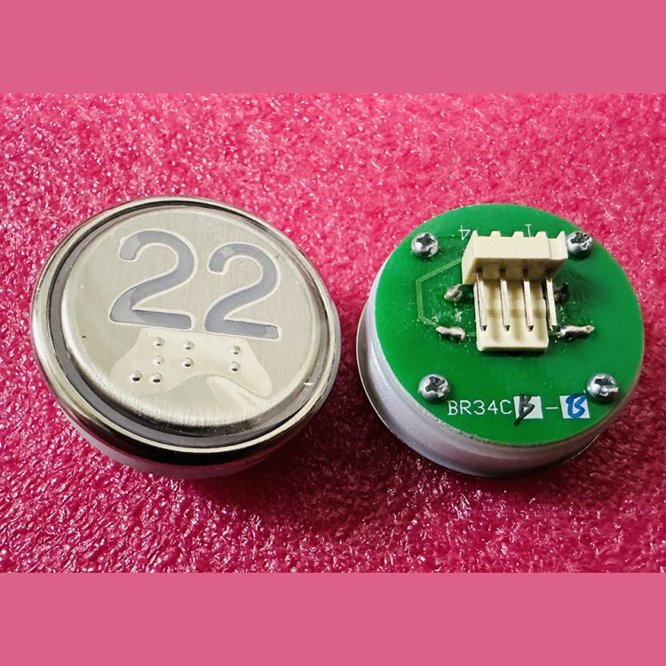 Кнопка "22" с шрифтом Брайля, синяя подсветка BR34C Xizi Otis