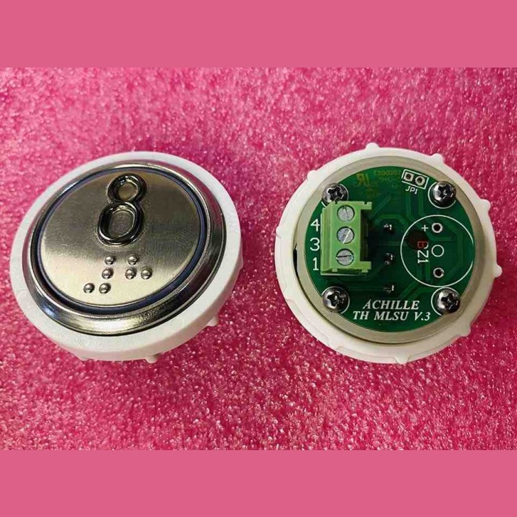 Кнопочный модуль 8 с кодом Брайля, красная подсветка, MLSU, Achille light VEGA